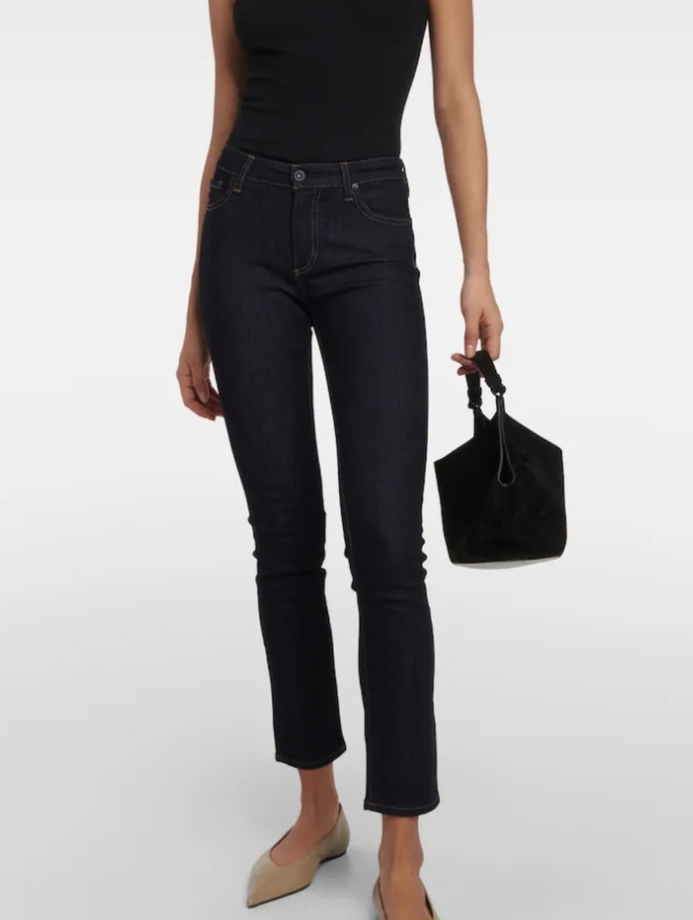 AG Mari Dark Wash High Rise Slim Straight Jeans Size 28